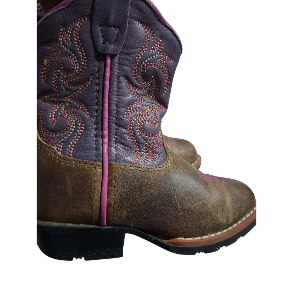 Dan Post Toddler Girls size 6 Tryke Leather Western Cowgirl Square Toe Boots